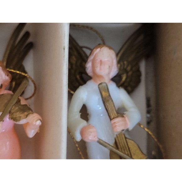 Santa Creation Six Angel Musicians 2 Inches Plastic Ornaments Figures Hong Kong - Picture 9 of 13